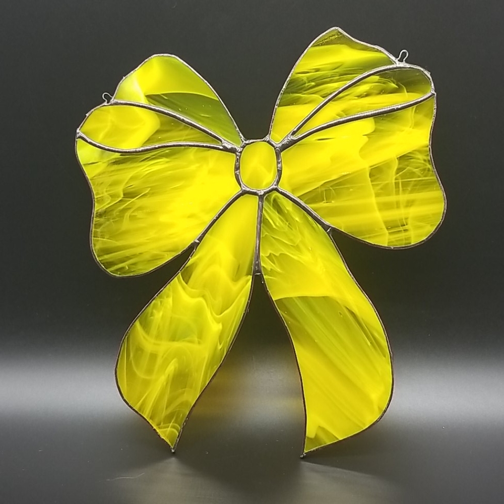 Stained Glass Yellow Ribbon Sun Catcher